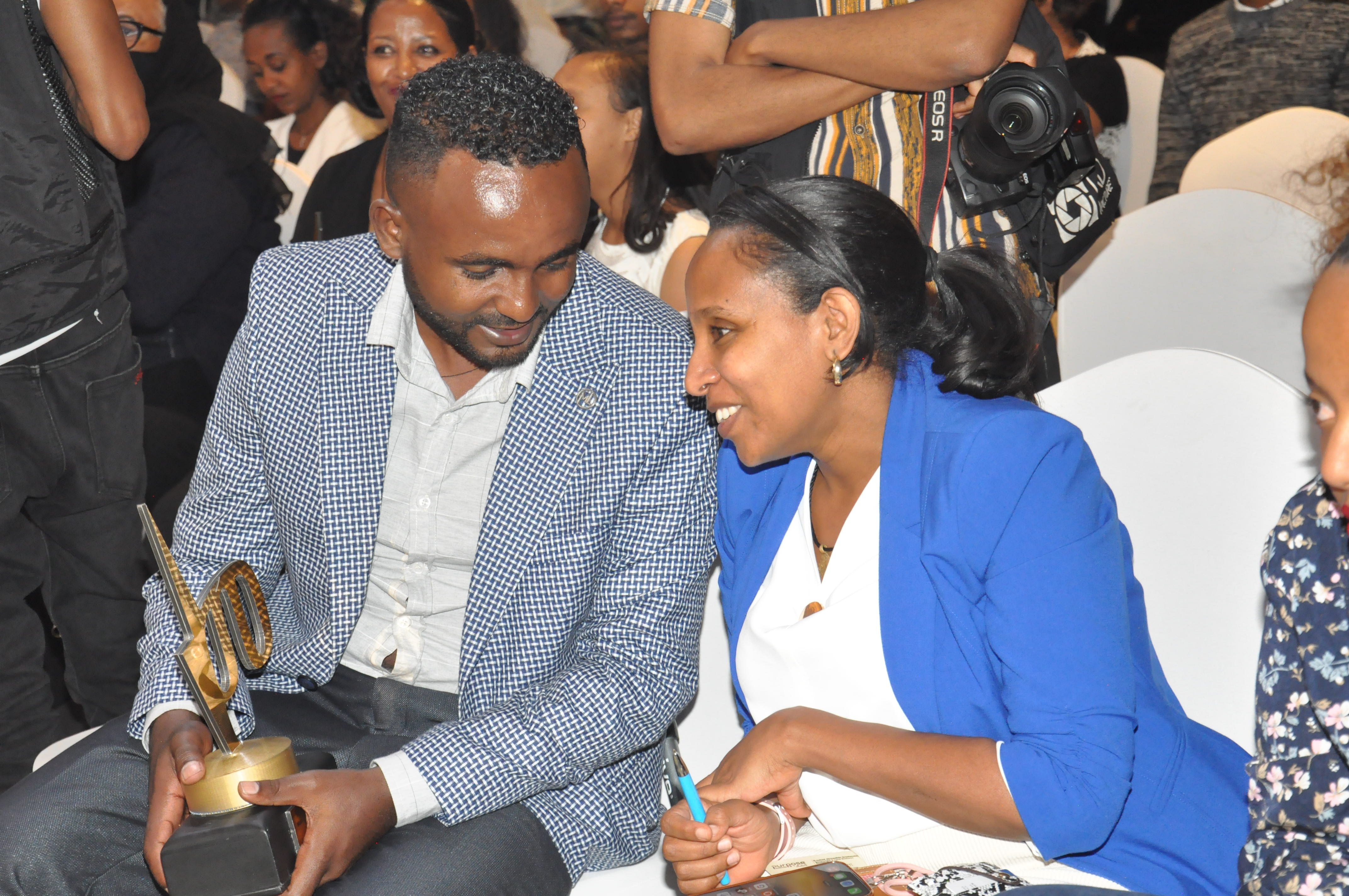 Receiving Maleda Award at Focus on Ability Ethiopia